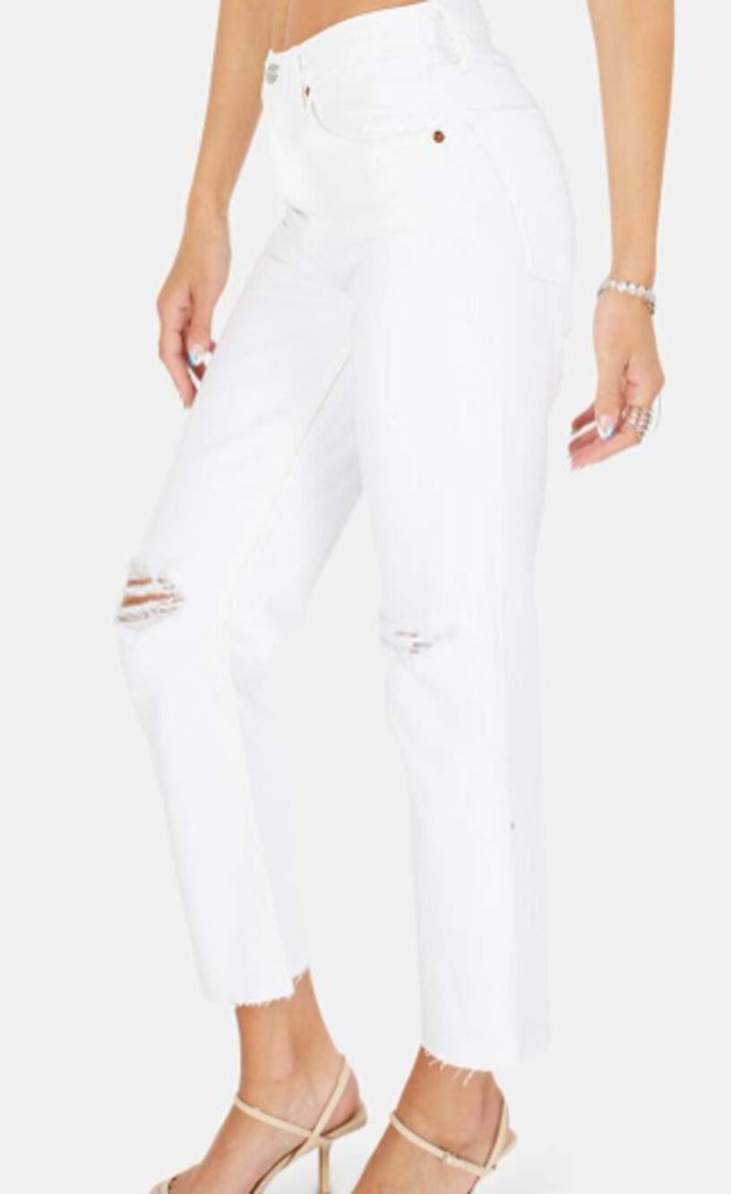 NWT Re/Done 70's Stovepipe White Destroyed Jeans Sz. 27